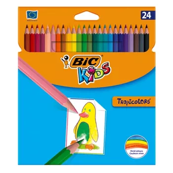   Színes ceruza BIC Kids Tropicolors hatszögletű 24 db/készlet
