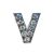 Betű a névre szóló karkötőhöz, ezüst- "V"
