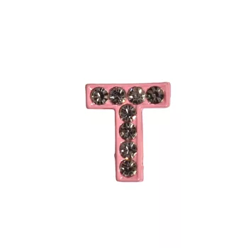   Betű a névre szóló karkötőhöz, rózsaszín- "T"