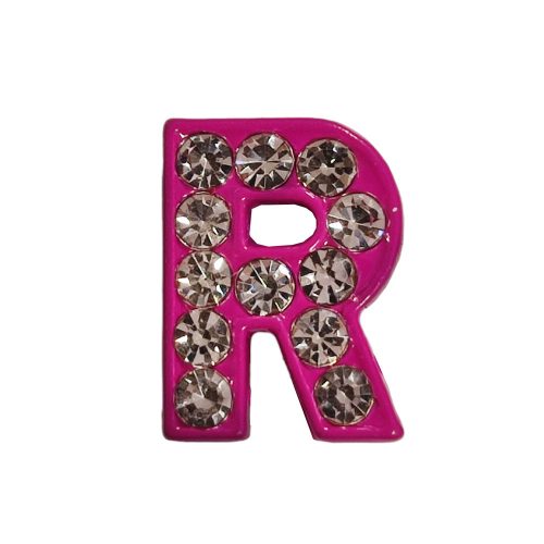 Betű a névre szóló karkötőhöz, sötét rózsaszín- "R"