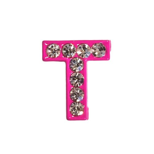 Betű a névre szóló karkötőhöz, sötét rózsaszín- "T"