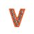 Betű a névre szóló karkötőhöz, narancs- "V"