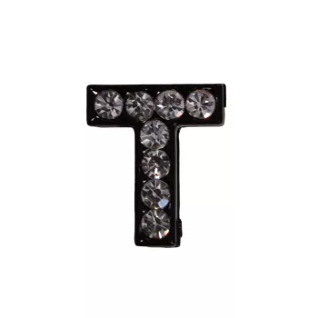 Betű a névre szóló karkötőhöz, fekete- "T"