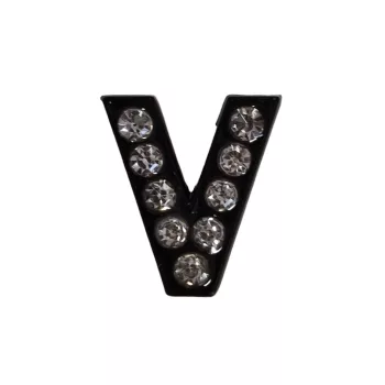 Betű a névre szóló karkötőhöz, fekete- "V"