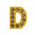 Betű a névre szóló karkötőhöz, citromsárga- "D"