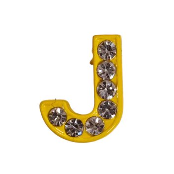   Betű a névre szóló karkötőhöz, citromsárga- "J"