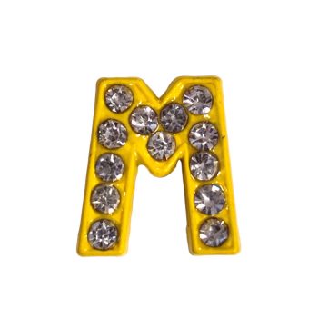   Betű a névre szóló karkötőhöz, citromsárga- "M"