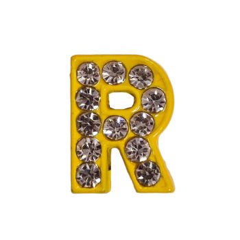  Betű a névre szóló karkötőhöz, citromsárga- "R"