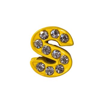   Betű a névre szóló karkötőhöz, citromsárga- "S"