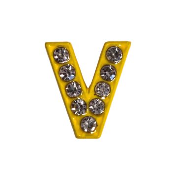   Betű a névre szóló karkötőhöz, citromsárga- "V"