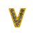Betű a névre szóló karkötőhöz, citromsárga- "V"
