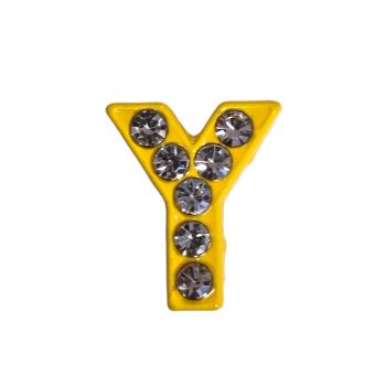   Betű a névre szóló karkötőhöz, citromsárga- "Y"