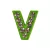 Betű a névre szóló karkötőhöz, zöld- "V"
