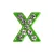 Betű a névre szóló karkötőhöz, zöld- "X"