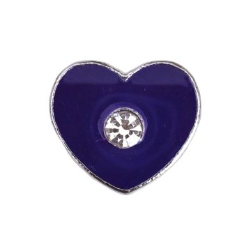   Szív strasszkővel Charm, névre szóló karkötőhöz- Lila