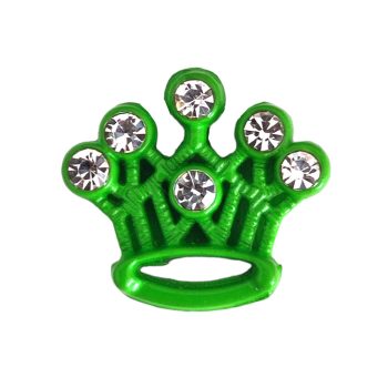   Korona, ezüst strasszkövekkel Charm, névre szóló karkötőhöz- Zöld