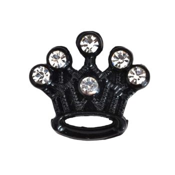   Korona, ezüst strasszkövekkel Charm, névre szóló karkötőhöz- Fekete