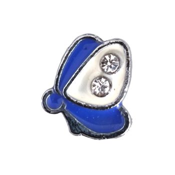   Pillangó, ezüst strasszkövekkel Charm, névre szóló karkötőhöz- Kék