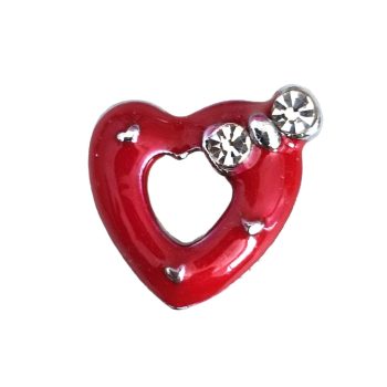   Szív, strasszkővel kirakott masnival Charm, névre szóló karkötőhöz- Piros