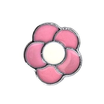   Virág Charm, névre szóló karkötőhöz- Világos rózsaszín