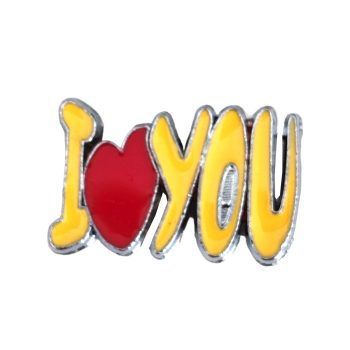   I(L)YOU feliratú Charm, névre szóló karkötőhöz- Sárga