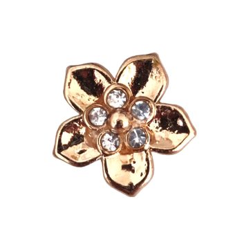   Virág, ezüst strasszkövekkel Charm, névre szóló karkötőhöz- Arany