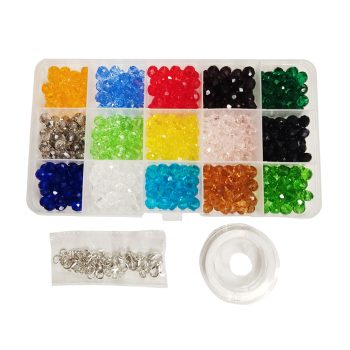   Csiszolt kristálygyöngy karkötő készítő készlet 15 színben