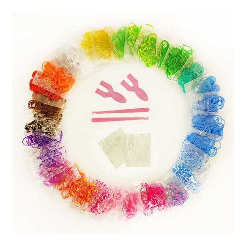 Loom gumi karkötő készítő szett, 25 szín 1500db gumi