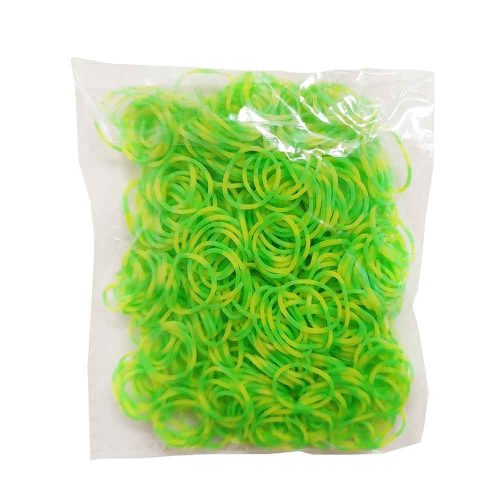 Loom Gumi utántöltő csomag- neon sárga-zöld 500db gumi + 20 db S kapocs