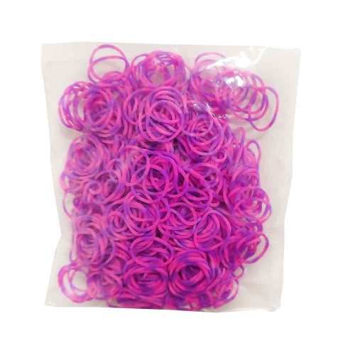 Loom Gumi utántöltő csomag- lila-rózsaszín- 500db gumi + 20 db S kapocs