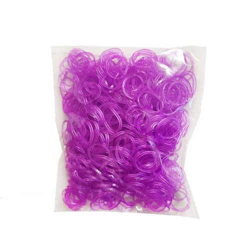 Loom Gumi utántöltő csomag-áttetsző lila- 500db gumi + 20 db S kapocs
