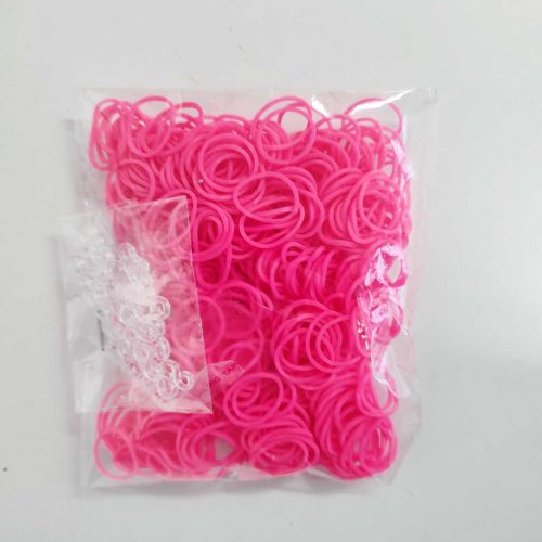 Loom Gumi utántöltő csomag-neon rózsaszín- 500db gumi + 20 db S kapocs