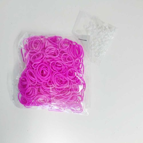 Loom Gumi utántöltő csomag-ciklámen rózsaszín- 500db gumi + 20 db S kapocs