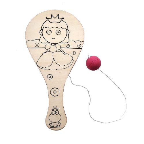 Paddle Ball Kiszínezhető ütögetős labdajáték - Hercegnő