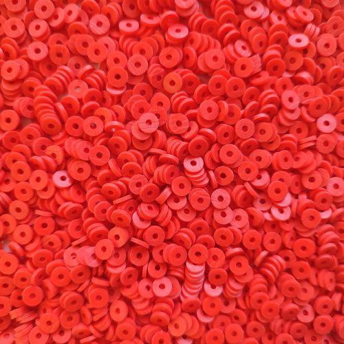Polimer lapos gumi gyöngy csomag 20g/ 600 db - Piros