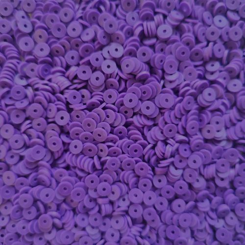 Polimer lapos gumi gyöngy csomag 20g/ 600 db - Lila