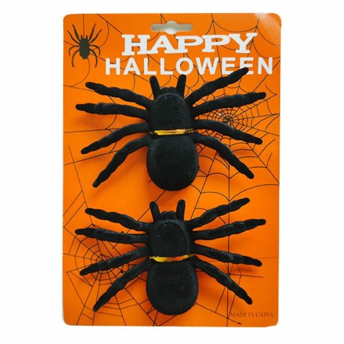 fekete pók halloween dekoráció 2 db