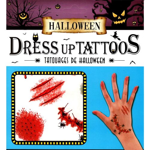 Halloween-i test tetoválás - Bogaras, kukacos sebek