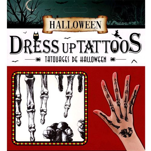 Halloween-i test tetoválás  - Csontváz kéz