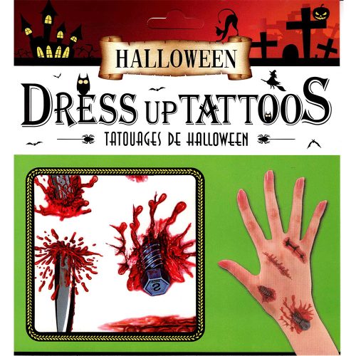 Halloween-i test tetoválás  - Szúrt sebek