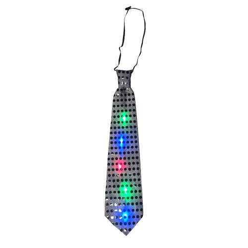 Világító LED nyakkendő 35 cm fekete