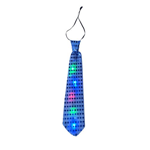 Világító LED nyakkendő 35 cm kék