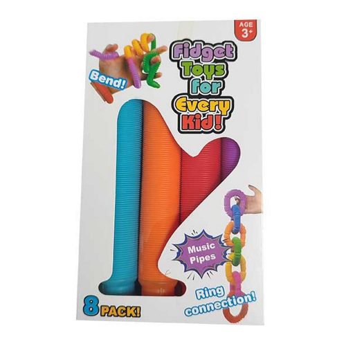 Fidget Pop Csövek Szenzoros Játék, többszínű, 8db-os
