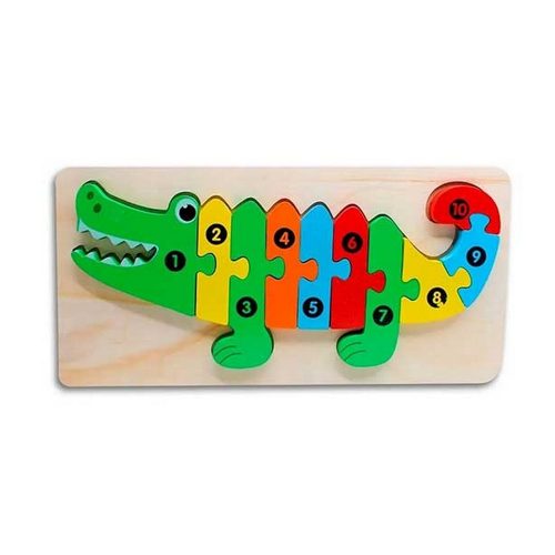 Montessori 3D fa kirakós, puzzle Krokodil