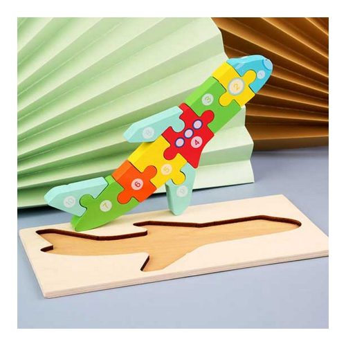 Montessori 3D fa kirakós, puzzle Repülőgép