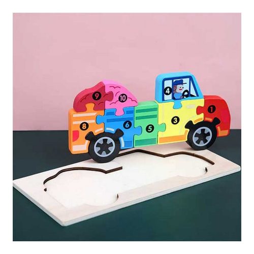 Montessori 3D fa kirakós, puzzle Teherautó