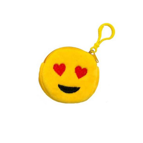 Emoji plüss pénztárca szívecskés