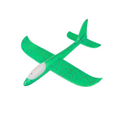 Játék hungarocell repülőgép világító fülkével zöld 47 cm