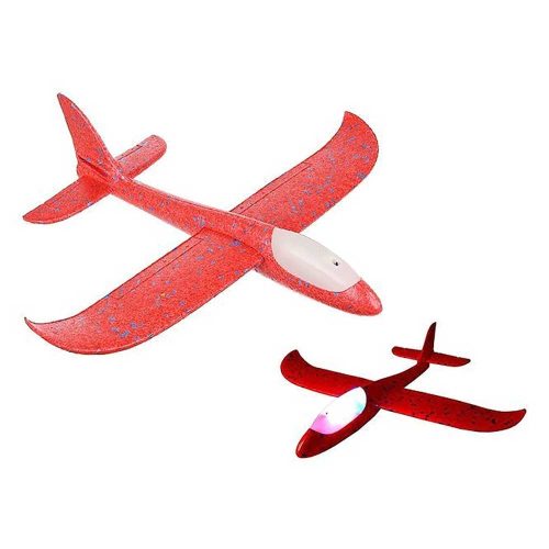 Játék hungarocell repülőgép világító fülkével piros 47 cm
