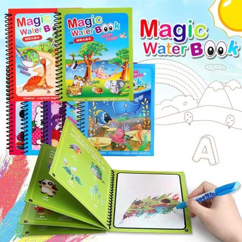 MagicWaterBook, mágikus vízzel festhető könyv- Dínó